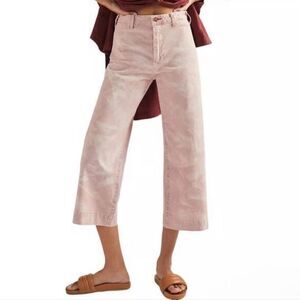 ANTHROPOLOGIE PILCRO Wide Leg Cropped Pants Pink Women's Size 28